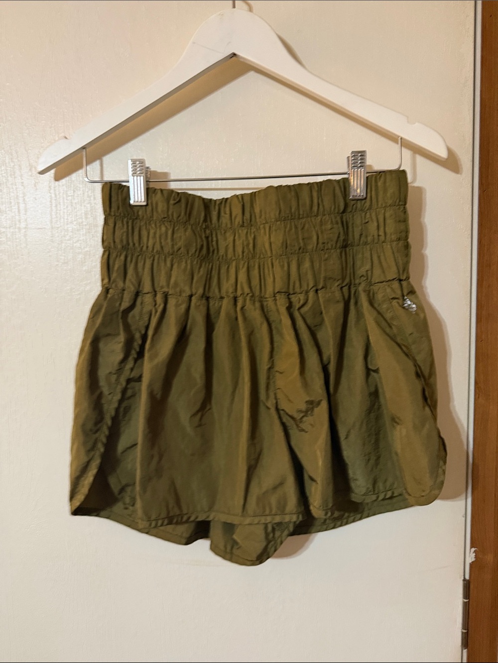 FP Movement by Free People Olive Elastic-Waist Athletic Shorts
